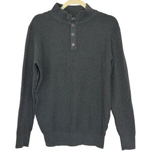 COOFANDY Men's Quarter Button Lightweight Mock Neck Pullover Sweater Sz‎ M